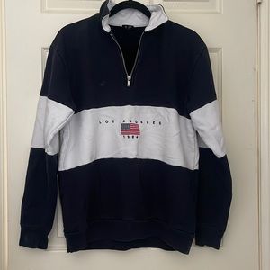 John Galt Brandy Melville long sleeve 3/4 zip with Los Angeles 1984 logo